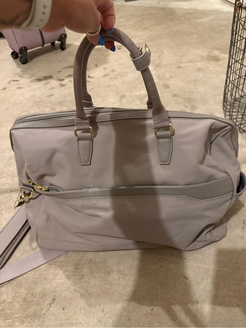 Light Gray Woman’s Travel Duffel Bag - Versatile Weekend Bag